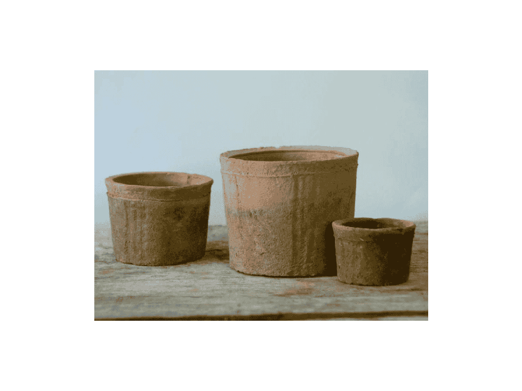 [IP-T1011MRS-S3-C24] BEXLEY TERRA COTTA FARM POTS, MOSSED REDSTONE, 4.0"X3.0", 3.0"X2.5", 2.0"X1.5" (SOLD IN CASE OF 24 SETS)