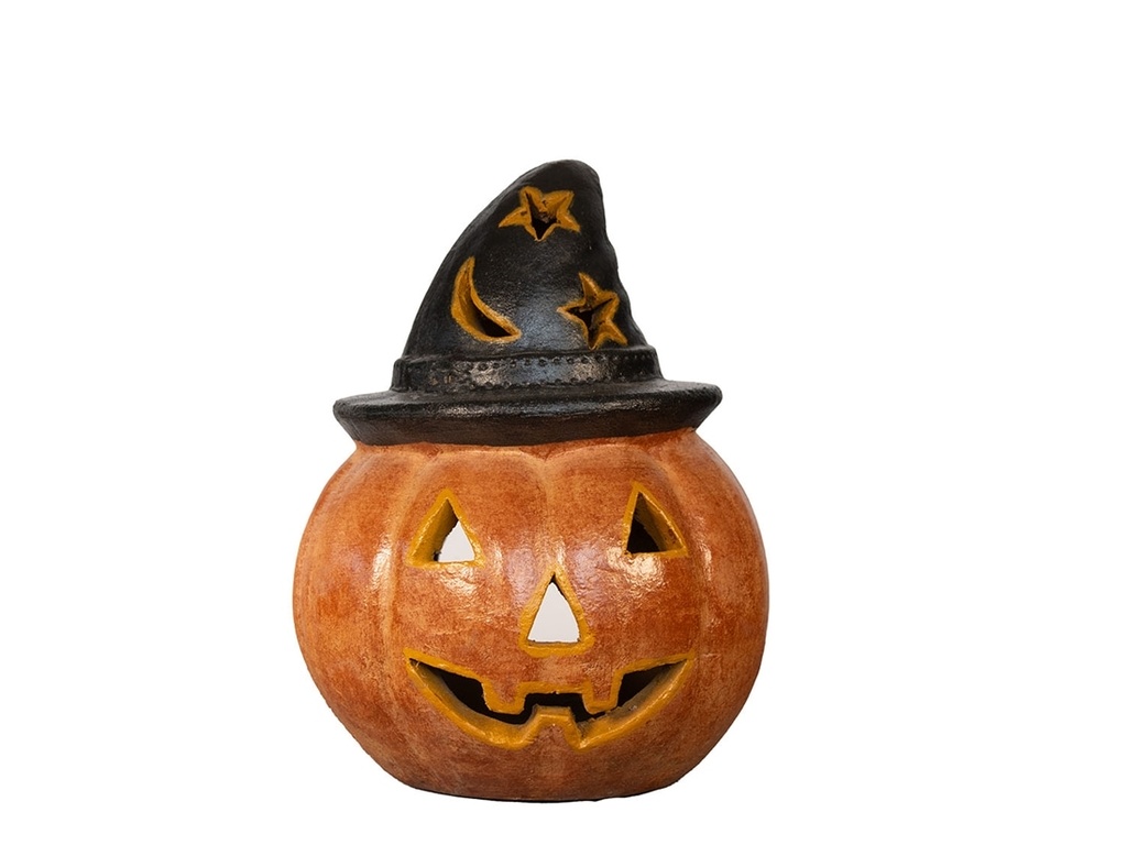 HALLOWEEN PUMPKIN WITH WIZARD HAT, CLASSIC, 10.0"X13.5"