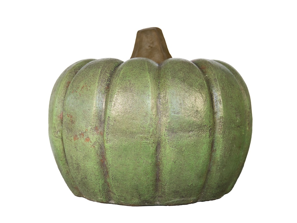 CLAY PUMPKIN,GREEN, 16.0"X13.0"