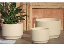 LARGE VENUS PLANTER, IVORY CLAY, SET OF 3-  12"X8.5", 10"X7", 8"X6"