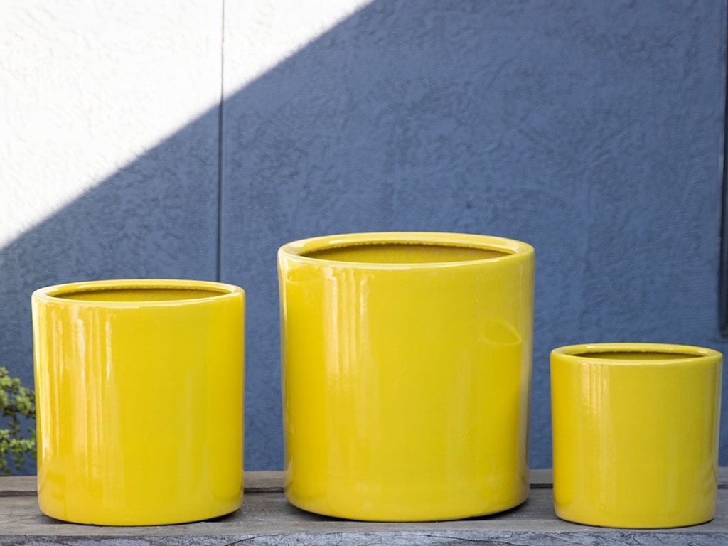 DRACAENA PLANTER,  BUMBLEE BEE, SET OF 3- 16"X16", 13"X13", 10.5"X10"