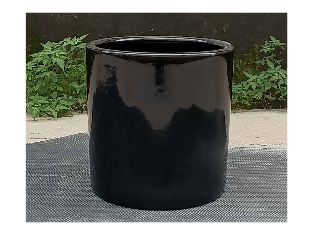 [PC-3503SBK-S3] DRACAENA PLANTER, SABLE BLACK, SET OF 3- 16"X16", 13"X13", 10.5"X10"