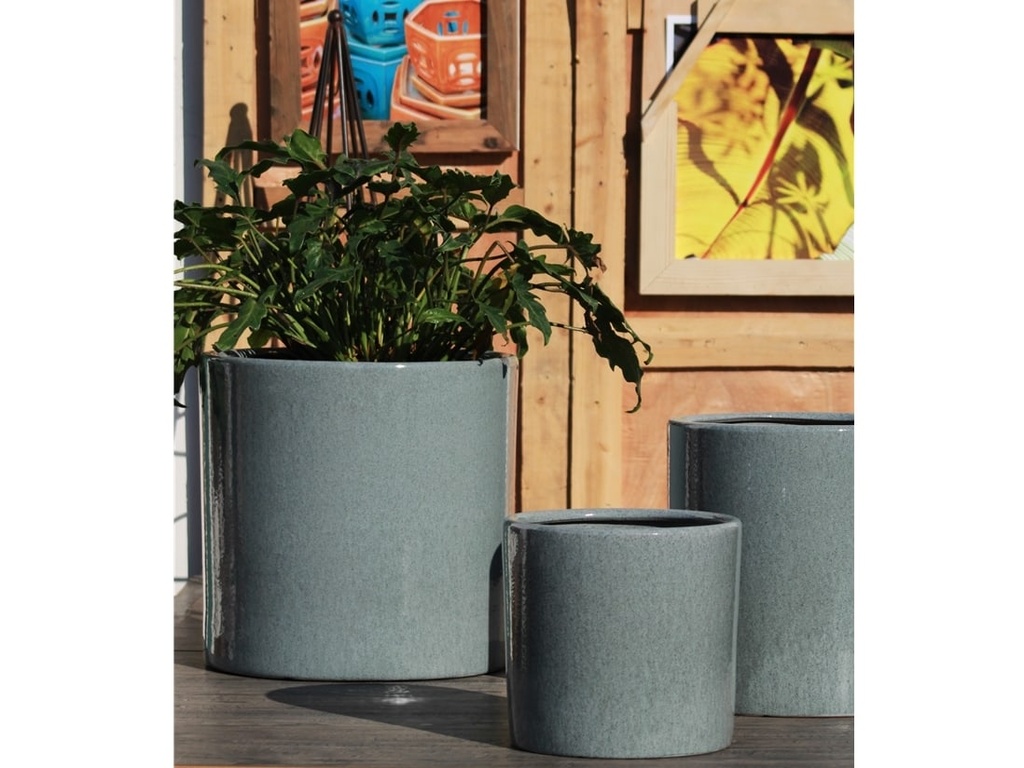 DRACAENA PLANTER, TERRAZZO GREY, SET OF 3- 16"X16", 13"X13", 10.5"X10"