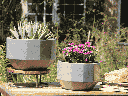 APOLLO PLANTER , HEATHER GREY, SET OF 2- 14.0"x8.5" 12.0"x7.5"