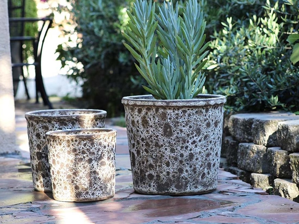 OXFORD PLANTER, AEGEAN BROWN, SET OF 3- 15"X13.5", 12"X12", 10"X9"