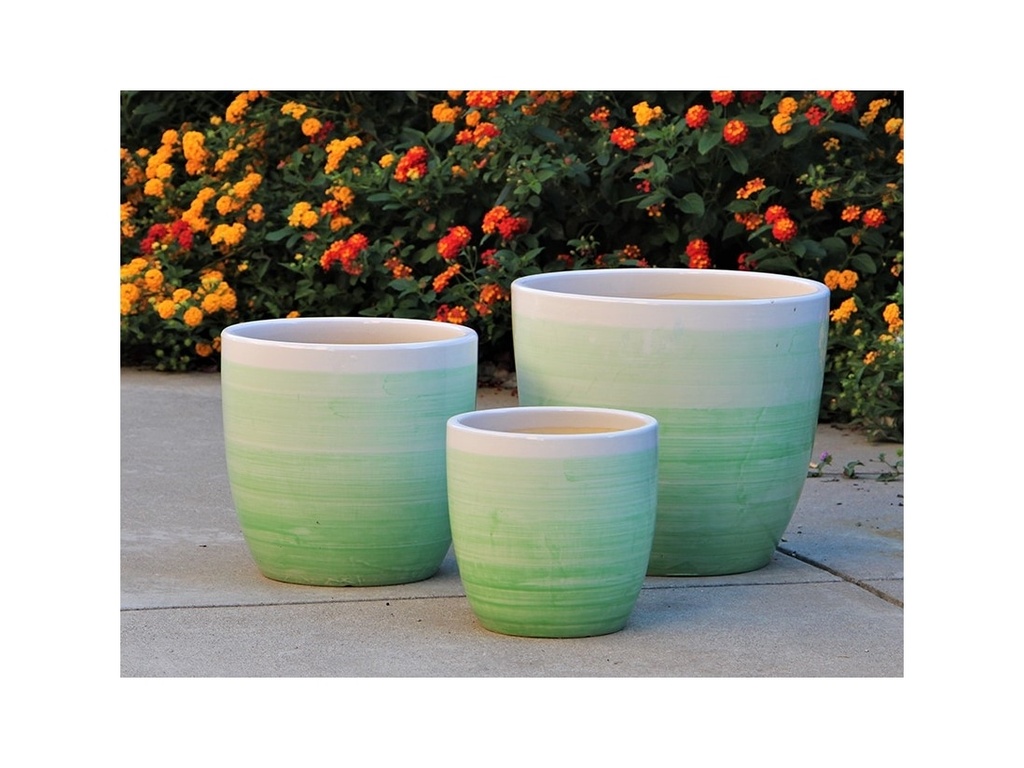 CAMILIA PLANTER, OMBRE GREEN, SET OF 3- 15"X13.5", 12"X12", 10"X9"