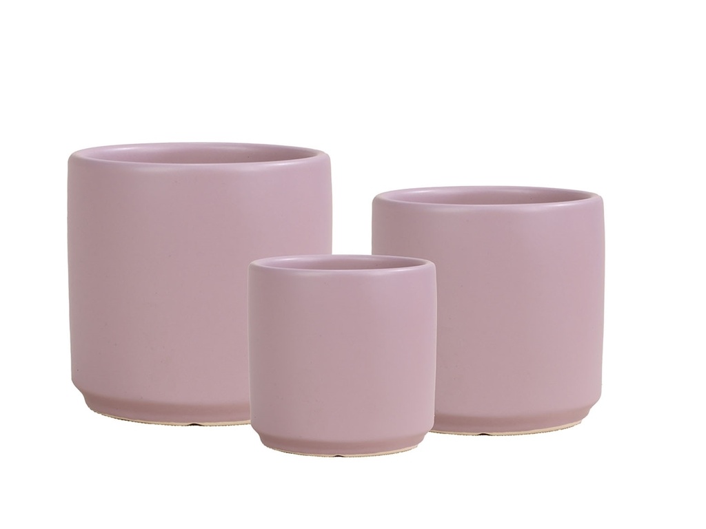 ARLO PLANTER, LILAC, SET OF 3, 15"X15.5", 12"X12", 10"X10"