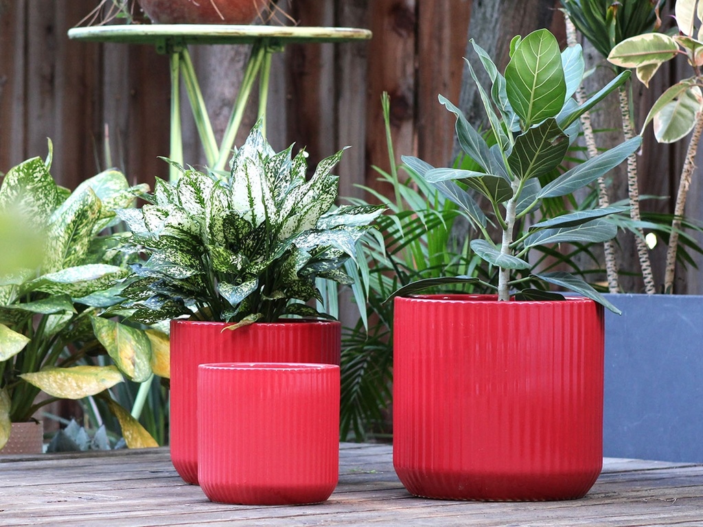[PD-5017CSB-S3] SONA PLANTER, CRIMSON BRIGHT, SET OF 3, 14"X13.5", 11"X10.5", 8.5"X8"
