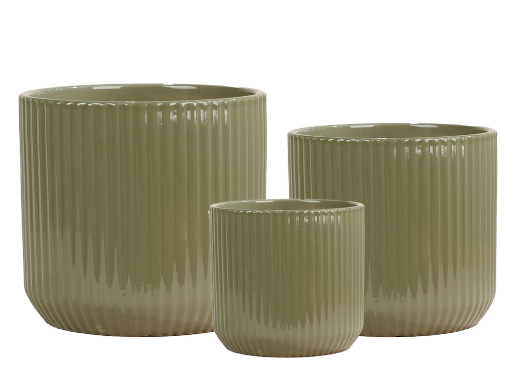 [PD-5017OLV-S3] SONA PLANTER, OLIVE, SET OF 3, 14"X13.5", 11"X10.5", 8.5"X8"