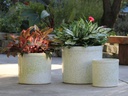 SPROUT POT, MINT SPLASH, SET OF 3,  15"X13.5"  12"X11" 10"X9"