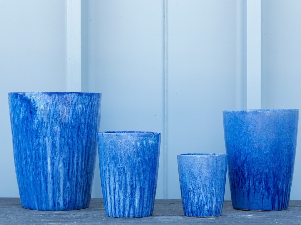 VASO PLANTER, BLOSSOM BLUE, SET OF 4- 22.0"X27.0", 17.5"X24.0", 14.0"X18.0", 11.0"X13.5"
