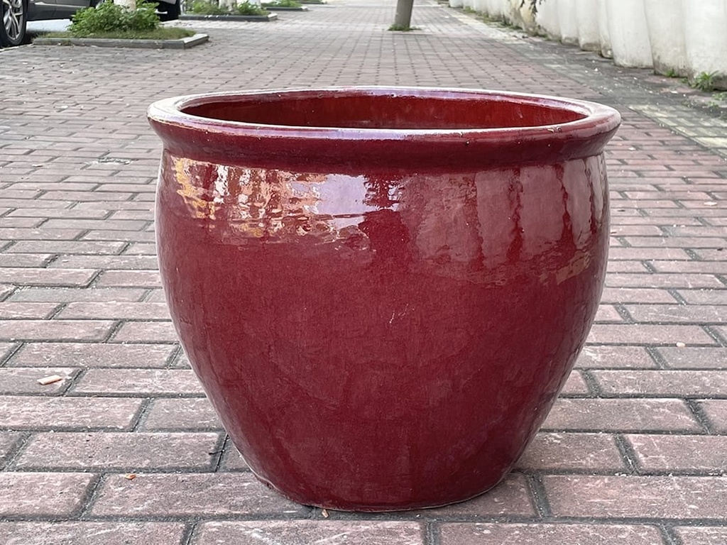 [PF-9058OXR-S5] FISHBOWL GARDEN PLANTER,  OX RED, SET OF 5- 25.5"X19.5", 19.5"X15.5", 15.5"X14", 12"X11.5", 8.5"X9.5"