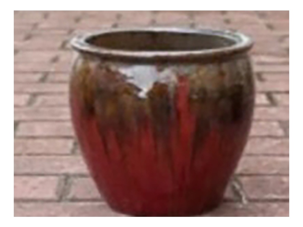 [PF-9058ROX-S5] FISHBOWL GARDEN PLANTER,  SLATE ON OX RED, SET OF 5- 25.5"X19.5", 19.5"X15.5", 15.5"X14", 12"X11.5", 8.5"X9.5"