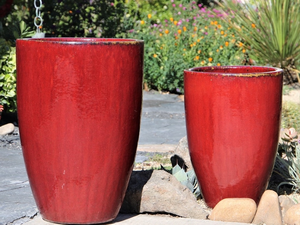 MIAMI PLANTER, OX RED, SET OF 3- 18.0"X25.5", 14.5"X21.0", 12.0"X18.0"