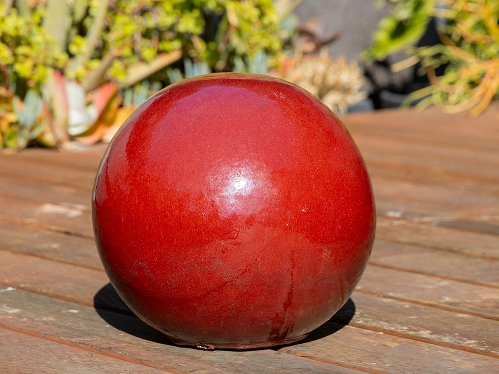DECORATIVE SPHERE, OX RED, 12"