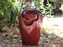 TEA GARDEN FOUNTAIN, SELF CONTAINED, RED COPPER ON OX RED, SIZE D, 15.0" X 23.0"  (PUMP INCLUDED)