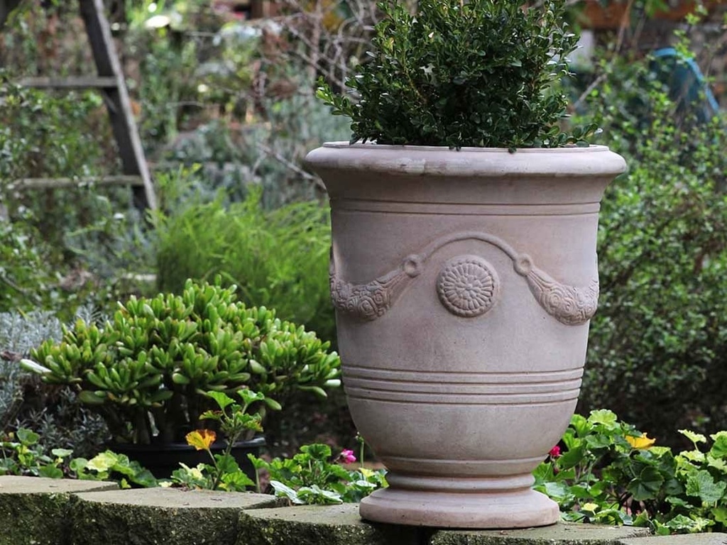 [PT-V1004GC-A] ANDUZE URN PLANTER, GREY CLAY, A SIZE, 26.0"27.5"