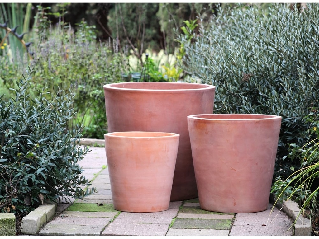 [PT-V1053WC-S3] MK CONE PLANTER, WASH CLAY, SET OF 3- 26"x25.5",20"x19.5",16"x16"