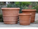 MK ROLL RIM PLANTER, WASH CLAY,  SET OF 3- 28"x22.5", 23"x19", 19.5"x15"