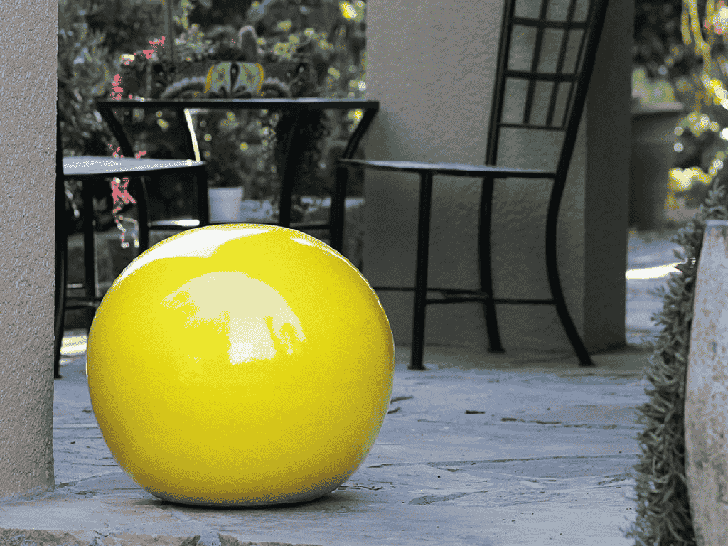 DECORATIVE SPHERE, CANARY YELLOW, 12"
