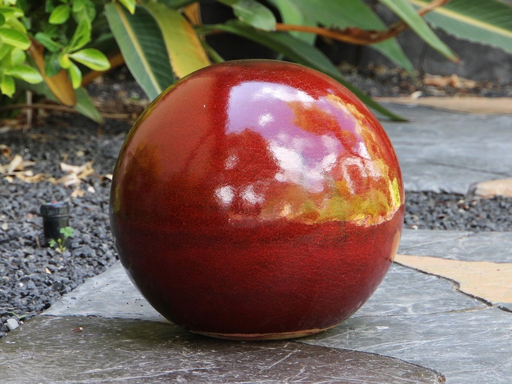 [PV-A500LRD-XL] DECORATIVE SPHERE, LAVISH RED, 19.5