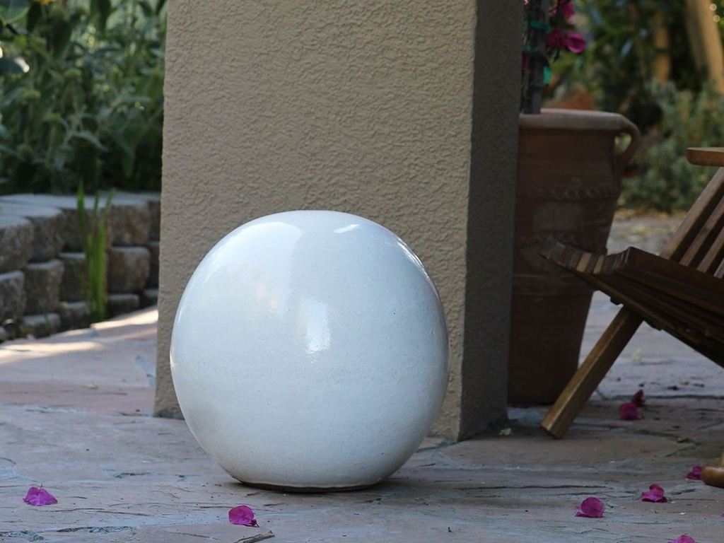 [PV-A500WST-A] DECORATIVE SPHERE, WHITE SATIN, SIZE A, 16"