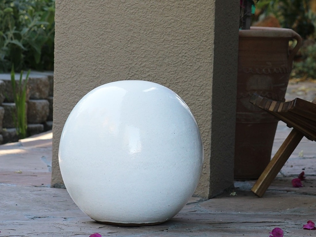 DECORATIVE SPHERE, WHITE, 19.5