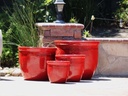 CANA GARDEN PLANTER, LAVISH RED, SET OF 4- 24"X20", 19"X17", 16"X13", 12"X10"