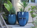 TALL MILANO PLANTER, GREEN MIRAGE, SET OF 3- 22"X23.5", 17"X18.5", 12.5"X14"