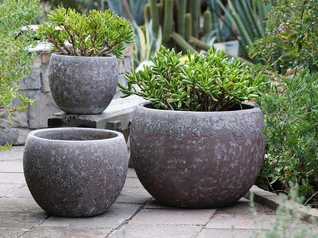 LOW MILANO PLANTER, CORAL PURPLE, SET OF 3- 21.5" X 15.5", 16.0" X 12.0", 12.0" X 10.0"