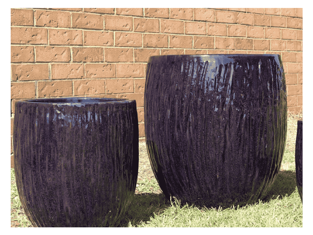 [PV-CG8016FPR-S2] TREE TRUNK PLANTER, FALLING PURPLE, SET OF 2 - 17.0" X 18.5" 12.5" X 14.0"