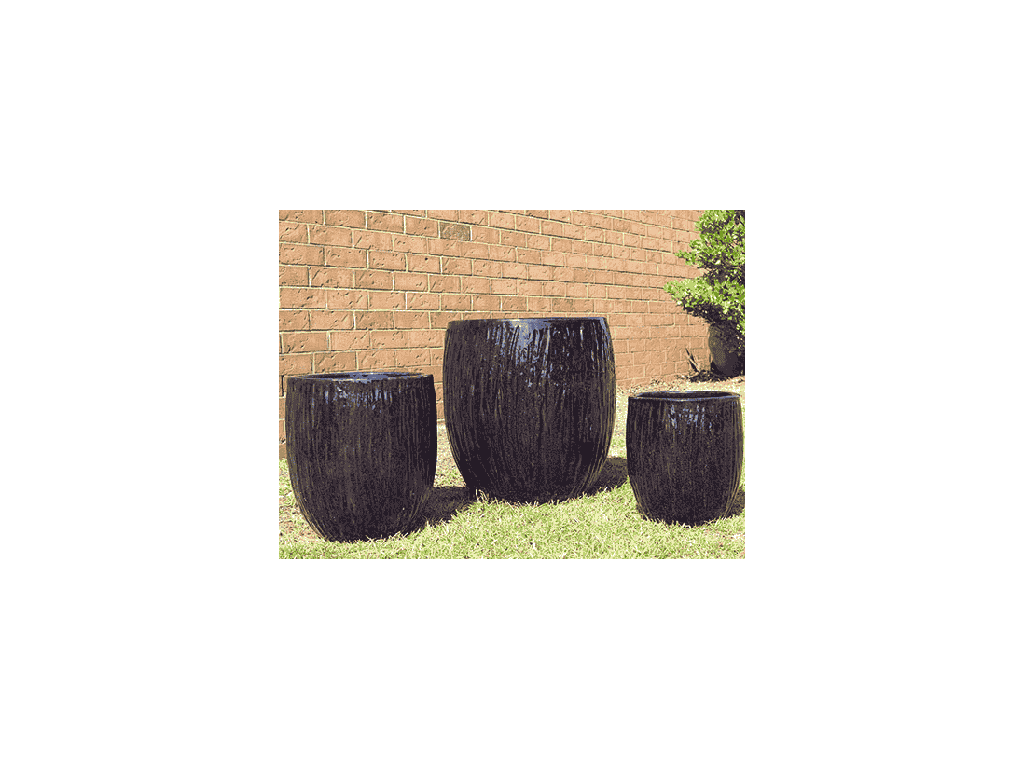 TREE TRUNK PLANTER, FALLING PURPLE, SET OF 3-  22"X23.5", 17"X18.5", 12.5"X14"