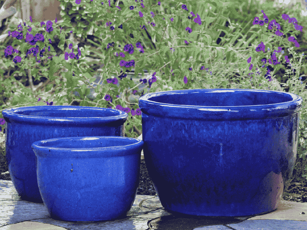 [PV-CG801FBL-S3] LOW CANA GARDEN PLANTER, FALLING BLUE, SET OF 3-21"X13.5", 17"X12", 13"X9"