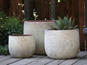 TUSCANO PLANTER, AEGEAN WHITE, SET OF 3 - 22.0"X18.5", 17.5"X15.0", 13.5"X11.5"