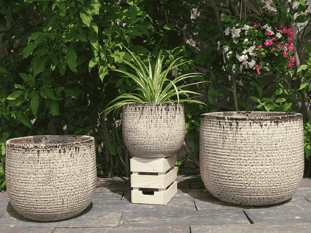 TUSCANO PLANTER, LIGHT MOCHA, SET OF 3 - 22.0"X18.5", 17.5"X15.0", 13.5"X11.5"