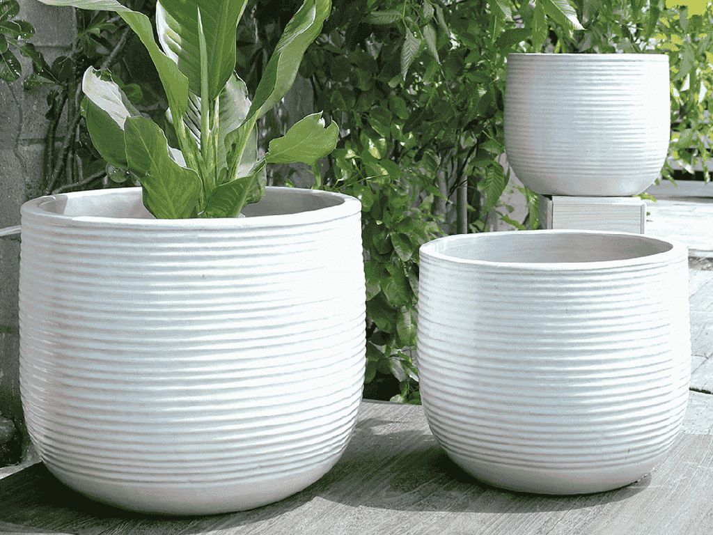 [PV-CG8023WST-S3] TUSCANO PLANTER, WHITE SATIN, SET OF 3- 22.0"X18.5", 17.5"X15.0", 13.5"X11.5"