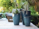 TALL TAPERED PLANTER, GREEN  MIRAGE, SET OF 3 - 17.0" X 23.0", 13.0" X 18.0", 11.0" X 14.0"