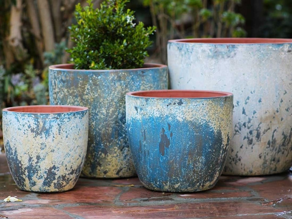 [PV-CG804AGB-S4] COCO POTS, AEGEAN BLUE, SET OF 4-23"X20", 19"X17", 15'X13", 12"X11"