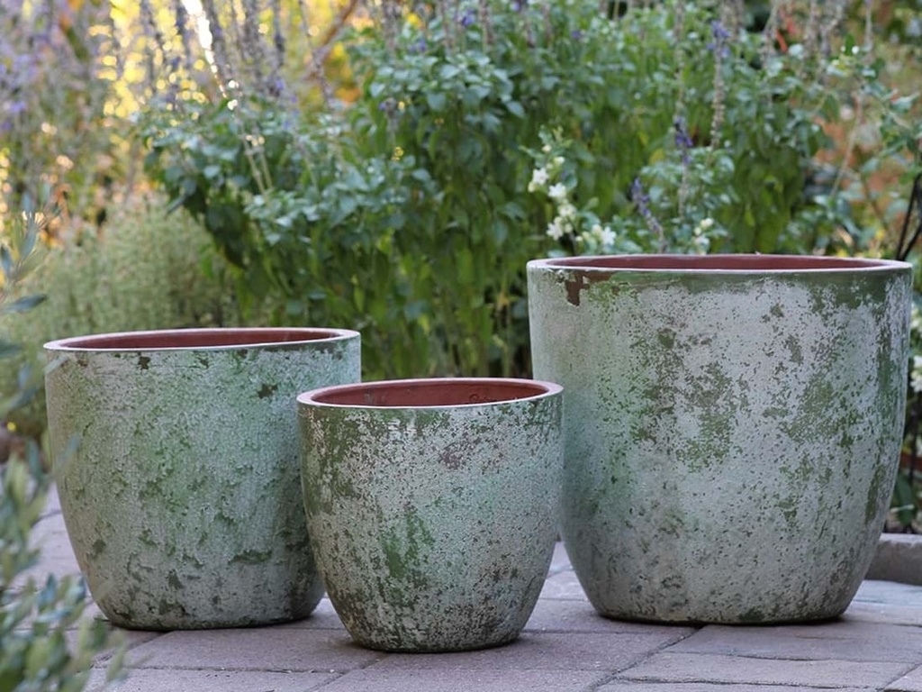 [PV-CG804AGG-S3] COCO POTS, AEGEAN GREEN, SET OF 3-19"X17", 15'X13", 12"X11"