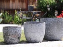 COCO POTS, CORAL BLACK, SET OF 3-19"X17", 15'X13", 12"X11"