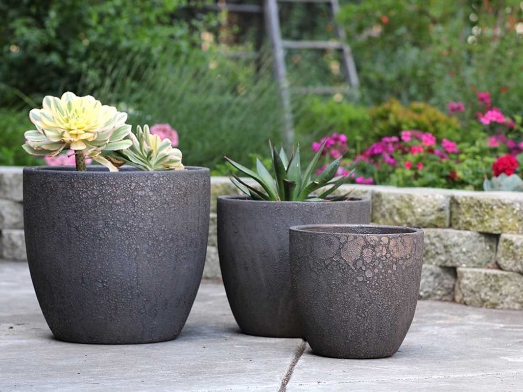 [PV-CG804CBR-S3] COCO POTS, CORAL BRONZE, SET OF 3-19"X17", 15'X13", 12"X11"