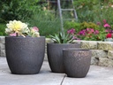 COCO POTS, CORAL BRONZE, SET OF 3-19"X17", 15'X13", 12"X11"