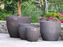 COCO POTS, CORAL BRONZE, SET OF 4-23"X20", 19"X17", 15'X13", 12"X11"