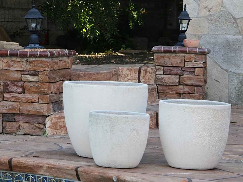 [PV-CG804CWH-S3] COCO POTS, CORAL WHITE, SET OF 3-19"X17", 15'X13", 12"X11"