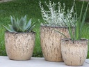 COCO POTS, LIGHT MOCHA, SET OF 3-19"X17", 15'X13", 12"X11"