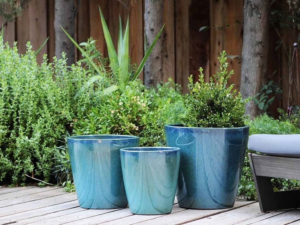 [PV-CG8100GNM-S3] CONTEMPO PLANTER, GREEN  MIRAGE, SET OF 3-17.0"X15.5", 15.0"X14.0", 13"X12.5"