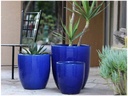 MILANO CONE PLANTER, FALLING BLUE, SET OF 3-18"X19.5", 14.5"X15.5", 12"X13.5"