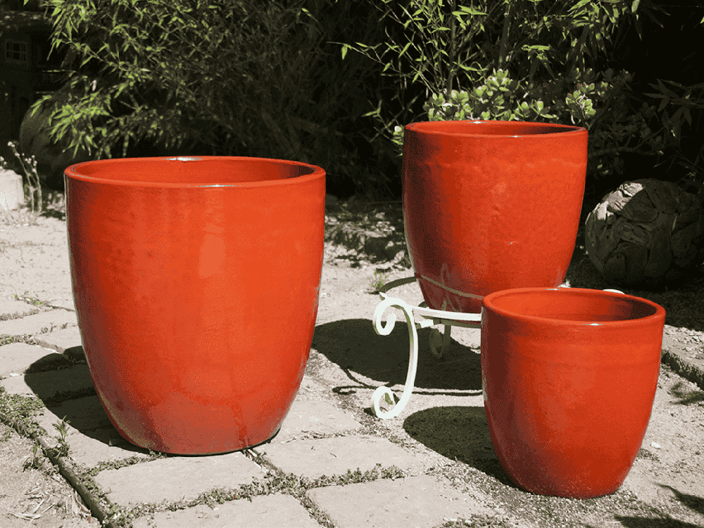 MILANO CONE PLANTER, MANDARIN, SET OF 3-18"X19.5", 14.5"X15.5", 12"X12"