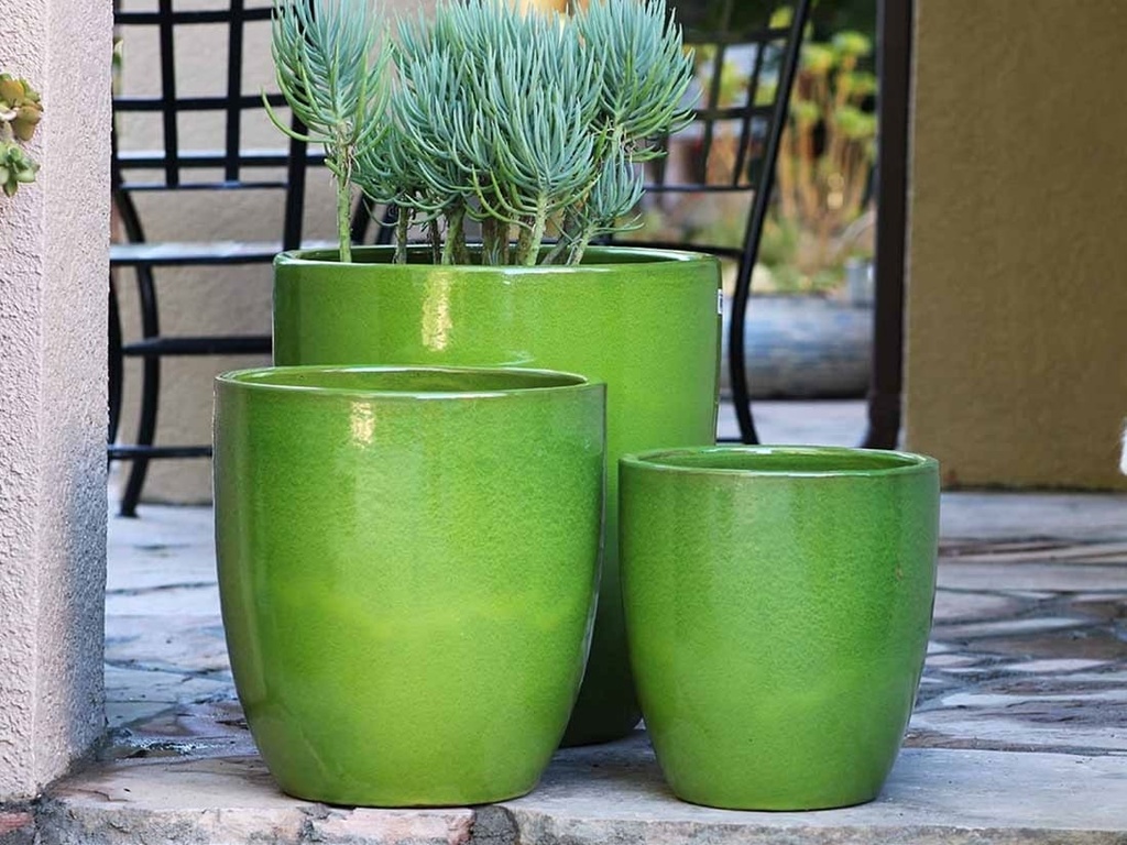 [PV-CG819MIN-S3] MILANO CONE PLANTER, MINT, SET OF 3-18"X19.5", 14.5"X15.5", 12"X12"