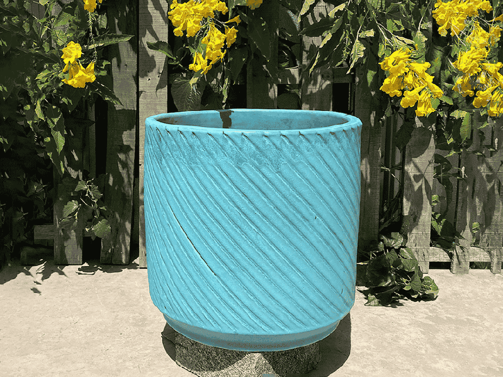 [PV-CG8252MTQ-S3] ASTER PLANTER, MATTE TURQUOISE, SET OF 3- 15.0" X 14.5", 12.5" X 12.0", 9.5" X 8.5"
